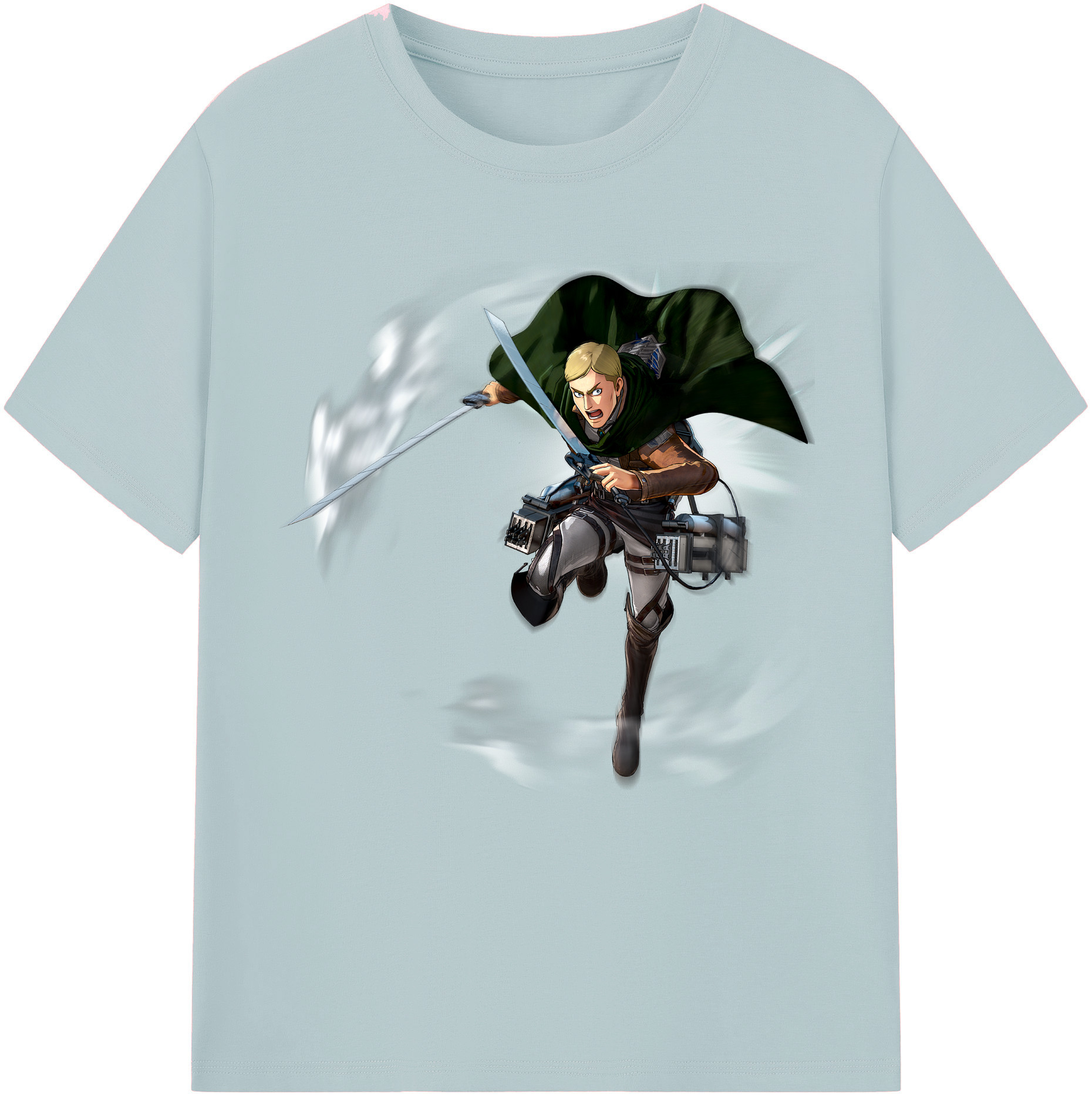 （画像用） 進撃の巨人 エルヴィン・スミス Attack on Titan Erwin Smith 綿100％半袖Tシャツ（フロントプリント）